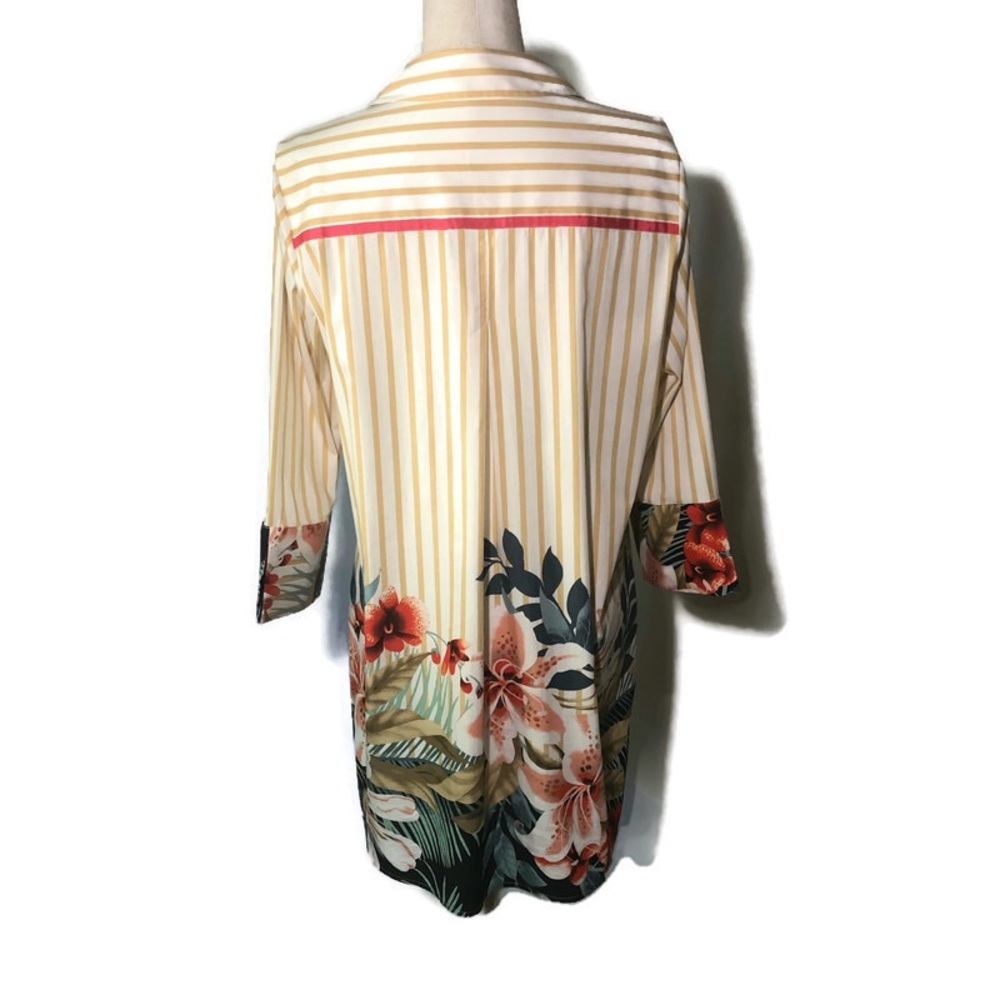 Soft Surroundings M Button Front Stripe Tunic - image 3